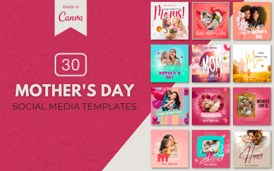 30 modelli di tela premium per la festa della mamma per i social media
