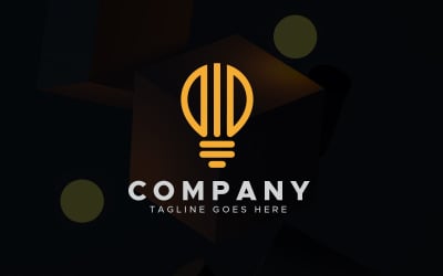 Lettre n&amp;#39;a modèle de conception de logo d&amp;#39;ampoule