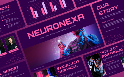 Modello di progettazione di presentazione dell&amp;#39;intelligenza artificiale Neuronexa