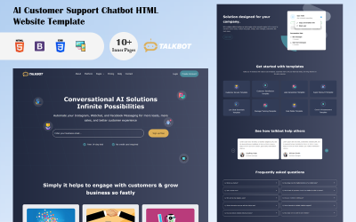 Modelo de site HTML do chatbot de suporte ao cliente AI