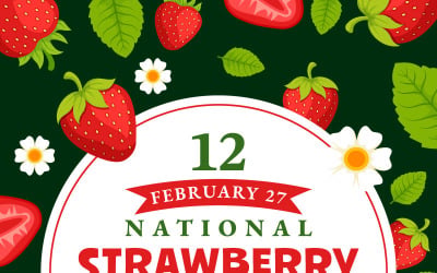 12 National Strawberry Day Illustration