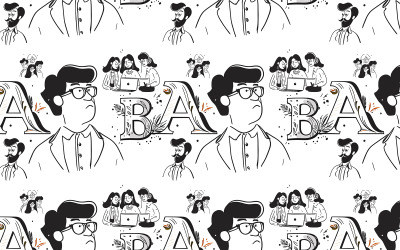 Pattren Doodles Personnes Affaires