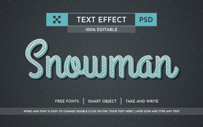 Snowman Retro - upravitelný textový efekt, styl písma