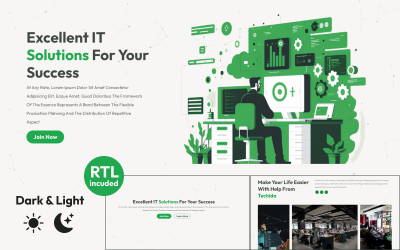 Techida - IT 解决方案公司 - 商业服务多用途响应式登陆页面模板