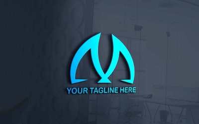 Creatief M Trendy bedrijfslogo ontwerp - merk