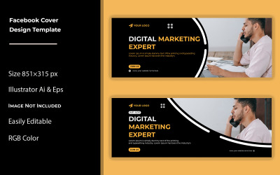 Design de capa do Facebook de marketing digital por