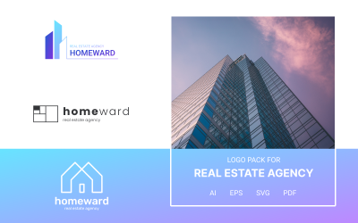 Homeward — minimalistyczne szablony logo dla agencji nieruchomości