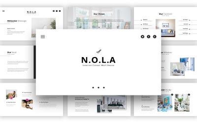 Modelo de Powerpoint de design de interiores de Nola