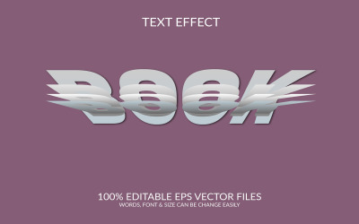 Boekpagina volledig bewerkbaar vector eps 3d teksteffect ontwerp