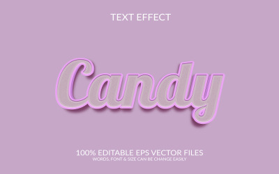 Candy 3D Vector Полностью редактируемый текстовый эффект Eps