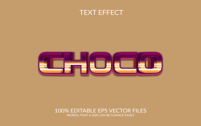 Choco 3D bearbeitbare Vektor-EPS-Texteffekt-Design-Illustration.