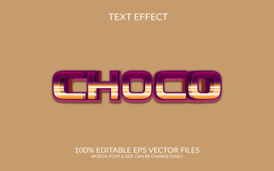 Choco 3D Редактируемый векторный текстовый эффект Eps. Иллюстрация дизайна.