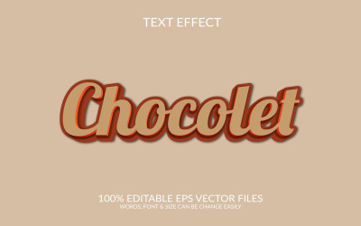 Choklad 3D redigerbar vektor Eps texteffekt designmall