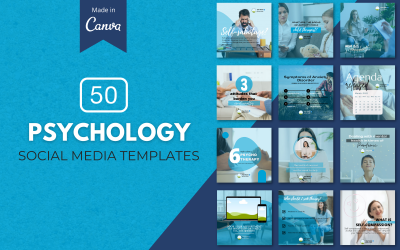 50 modèles Canva de psychologie premium pour les médias sociaux