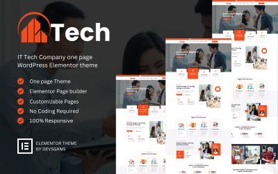 Otech - 一家创意 IT 科技公司 WordPress Elementor 主题