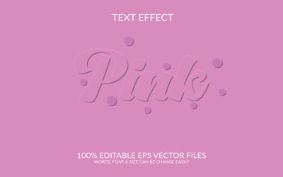 Rosa 3D-vollständig editierbarer Vektor-EPS-Texteffekt