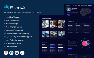 StartAI — szablon startowy AI Writer i Tech