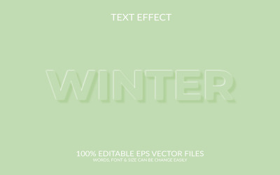 Vinter 3D redigerbar vektor Eps Text effekt mall Illustration