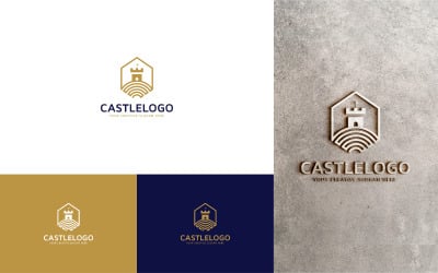 Modelo de design de logotipo de castelo criativo