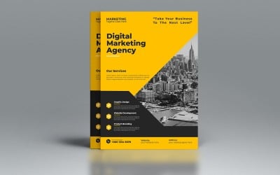 Neue Unternehmensflyer-Vektorvorlage für Agenturen für digitales Marketing
