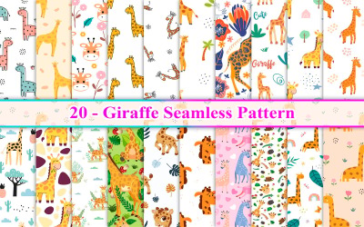 Giraff sömlösa mönster, giraff mönster, djur sömlösa mönster