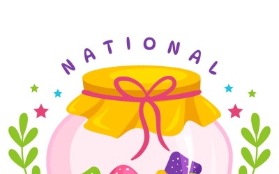 12 Día Nacional de la Goma de Goma Ilustración