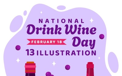 13 Día Nacional Del Vino Bebida Ilustración Vectorial