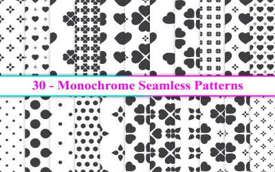 Monochrome Seamless Pattern, Monochrome Pattern, Black and White Seamless Pattern