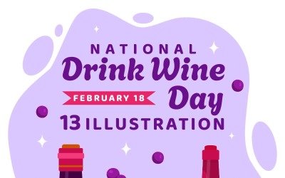 13 National Drink Wine Day Vector Illustration
