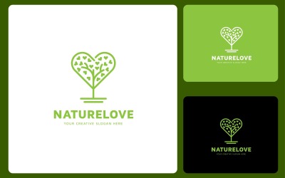 Природне дерево кохання шаблон оформлення логотипу