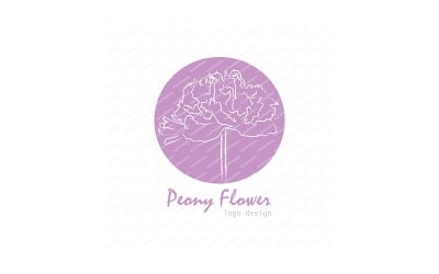 Plantilla de diseño de logotipo de flor de peonía