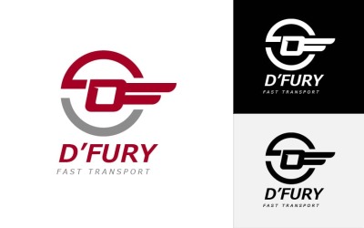 Písmeno D Transport Logo Design
