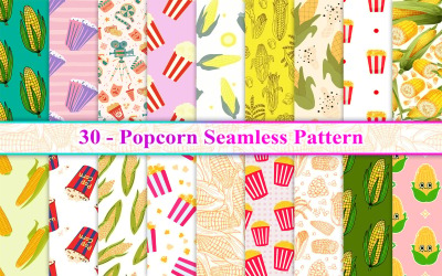 Popcorn naadloos patroon, maïs naadloos patroon, popcorn patroon