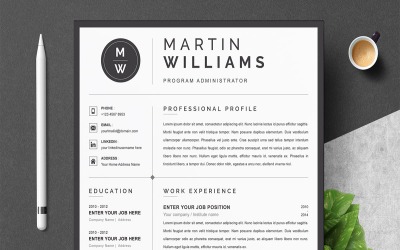 A4, modello CV, curriculum professionale, download istantaneo