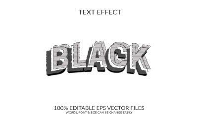 Schwarze editierbare Vektortexteffekt-Designillustration