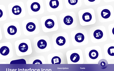 Conjunto de ícones da interface do usuário estilo circular preenchido 2