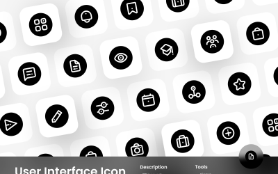 Conjunto de ícones da interface do usuário estilo de contorno circular 2