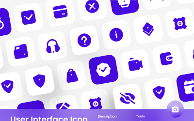 Conjunto de ícones da interface do usuário estilo preenchido