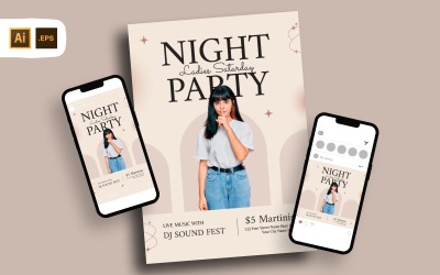 Flyer-Vorlage für die Damen-Samstagsparty