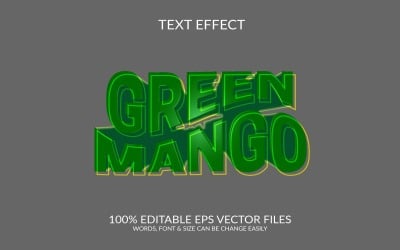 Grön Mango 3D redigerbar vektor Eps-texteffektillustration