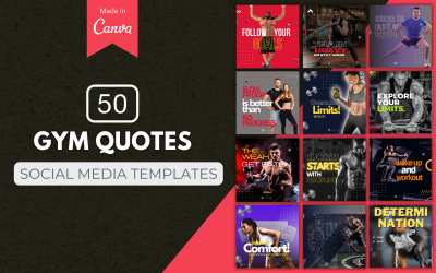 50 modèles Canva de citations de salle de sport premium pour les médias sociaux