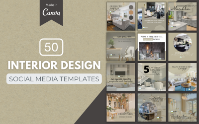 50 преміальних шаблонів дизайну інтер’єру Canva для соціальних мереж