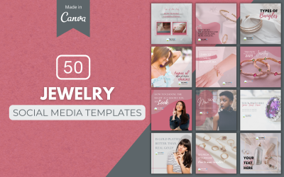 50 преміальних шаблонів Jewelry Canva для соціальних мереж