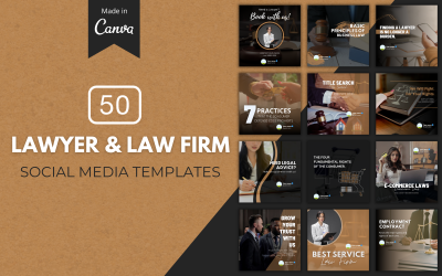 50 преміальних шаблонів Lawyer Canva для соціальних мереж