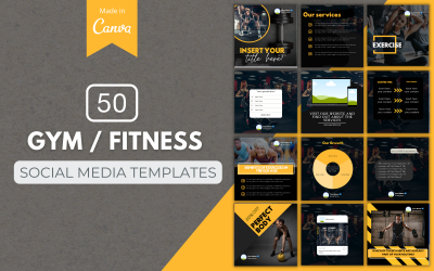 50 Premium-Canva-Vorlagen für Fitnessstudios für soziale Medien