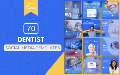 70 个用于社交媒体的高级牙医 Canva 模板