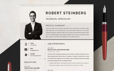 Modello di curriculum professionale per graphic designer semplice