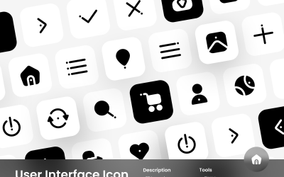 Набор значков пользовательского интерфейса, заполненный стиль 2