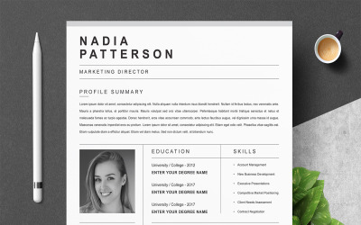 Nowoczesny szablon CV | List motywacyjny, Word, Mac, A4