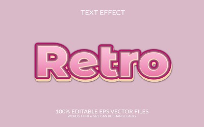 Retro fullt redigerbar vektor 3d text effekt illustration mall
